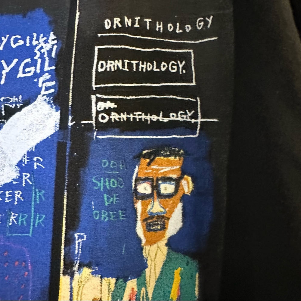 Jean Michel Basquiat x Dizzy Gillespie Jazz Horn Art Black Hoodie Size XL - Picture 6 of 10